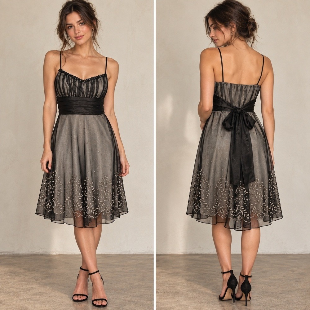 Y2K Babydoll Whimsigoth Cocktail Dress Size M Fits S Embellished Homecoming